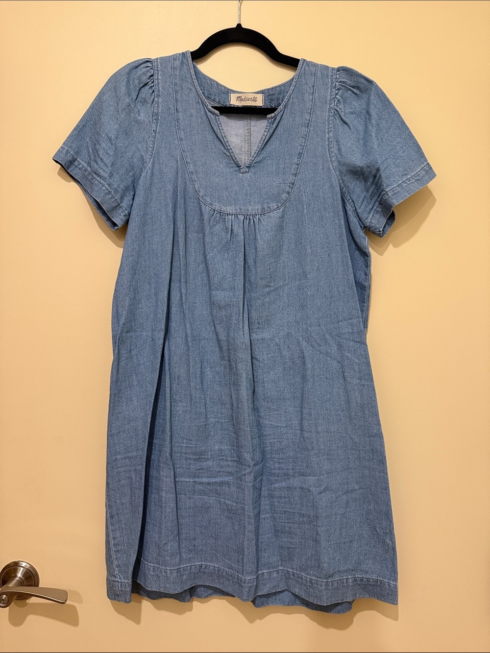 Madewell Light Blue Chambray Short-Sleeve Tunic Dress